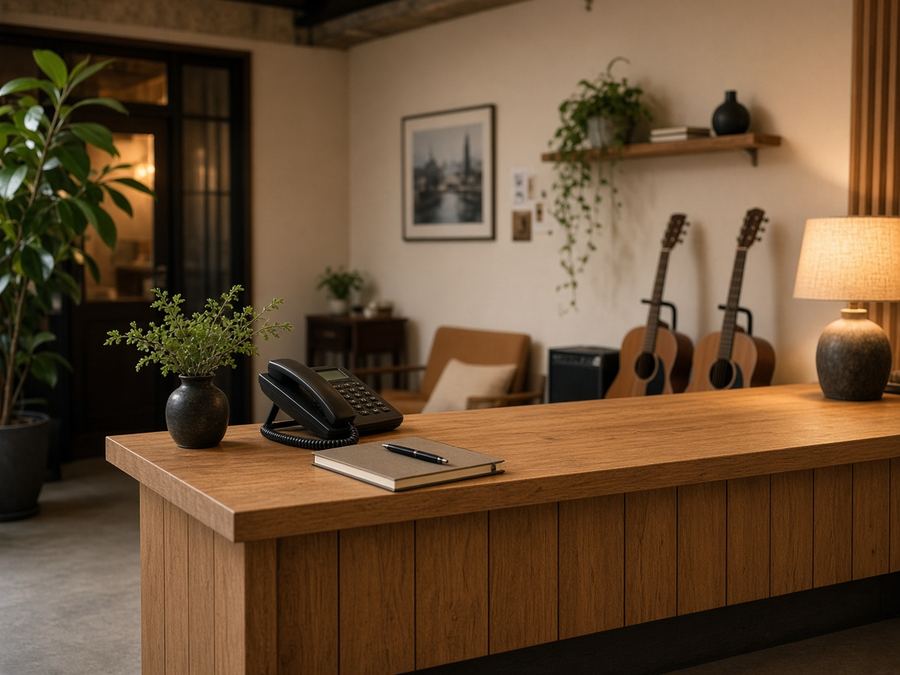 Contact desk at Studio Hazellane in Osaka